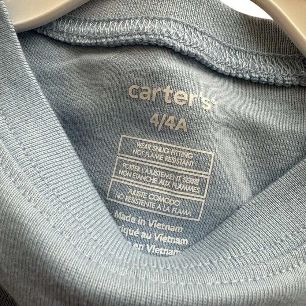 Carters Peacock Pajama Size 4 Toddler Girl Blue Short Sleeve Cotton NWT